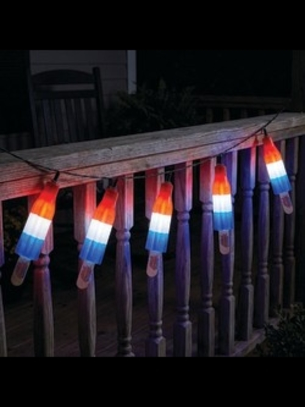 Patriotic Red White Blue Popsicle String Lights - Home Party Supplies 🇺🇲🇺🇲